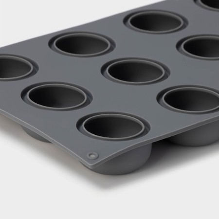 Form for baking and mousse desserts Konfinetta "FOLD", silicone, 28.8 × 17.1 × 2.6 cm, 12 cells (4.2 × 2.5 cm), color gray color-4