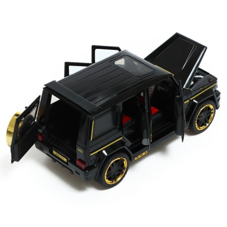 Metal, inertial machine, 1:24, doors, hood, trunk, black color open-4