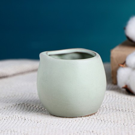 Pot "Owl Ukhta" 6.5x6.5x6cm, turquoise-2