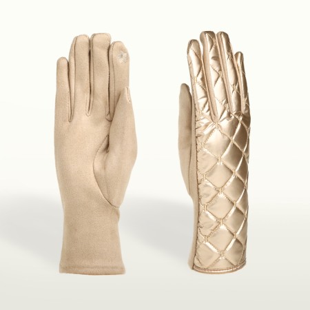Gloves are female, dimensionless, without insulation, gold color-1