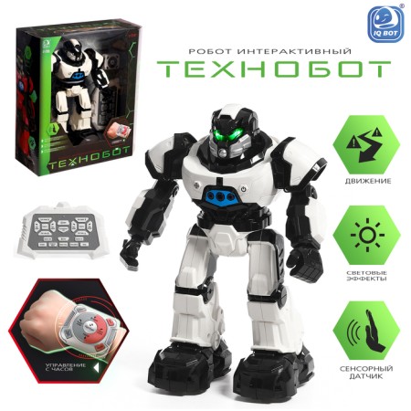 Interactive “Technobot” robot, sound and light effects, white color