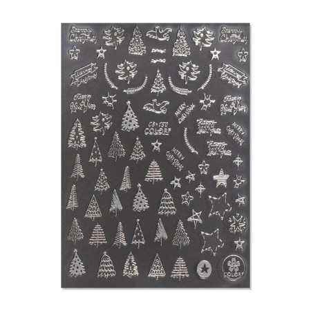 Nail stickers 10.2*8cm Merry Christmas CB-150 Silver CAP-2
