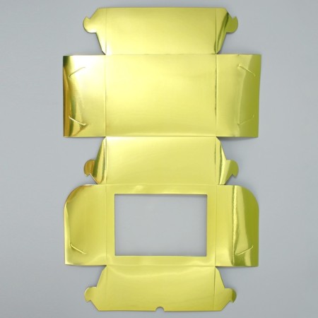 Capcake box, confectionery packaging with a window, 6 golden cells, 25 x 17 x 10 cm-6