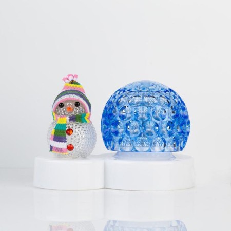 Light device "Snowman with blue ball" 9.5 cm, glow of multi, 220 V-1