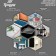 Bilateral self -adhesive tundra holders, 33.5x33.5 mm, transparent, 4 pcs.