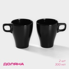 A set of mugs of ceramic shares Coffee Break, 2 items: 300 ml, black color