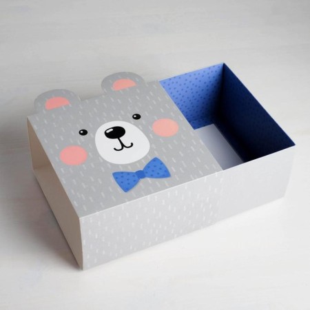 Gift folding box, packaging, "bear cub", 15 x 15 x 8 cm-4