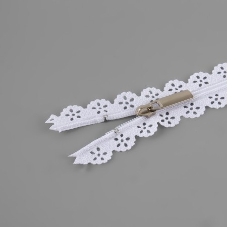 Lightning "Spiral", No. 3, insoluble, openwork, castle machine, 50 cm, white color-1
