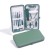 Manicure set, 12 items, in case, emerald color
