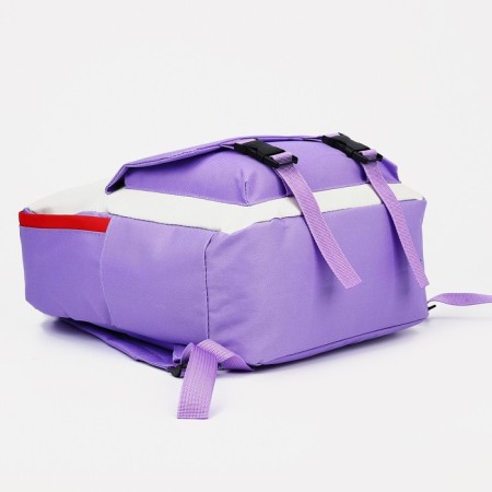 A backpack with a zipper, an outer pocket, a set of a chover, bag, color lilac-5