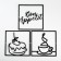 Metal panel "Bon Appetit" black, set of 3 pcs. 15x15cm