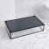 Square organizer for storage, 1 section, glass, with a mirror base, 24 × 14 cm, transparent/black color