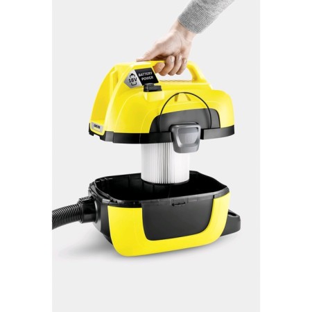 Vacuum cleaner Karcher WD1 COMPACT BATTERY, wireless, 230 watts, 7 l, hose 1.2 m, black and yellow-3