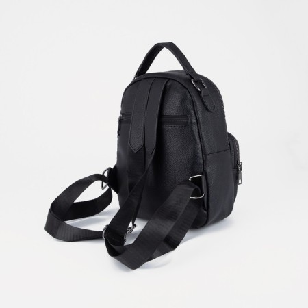 Women's backpack of artificial leather with lightning, 1 pocket, black color-2
