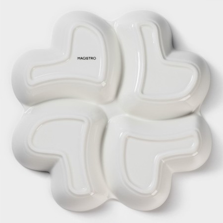 Menzhitsa porcelain 4-section Magistro "Blanche. Heart ", d = 30 cm, white color-3