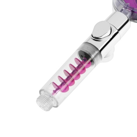 Shower watering can Zein Z4087, microdants, button "stop", fan, spiral, purple/chrome-4