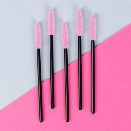 A set of brows for eyebrows and eyelashes, silicone, 10.5 cm, 5 pcs, black/pink color-1