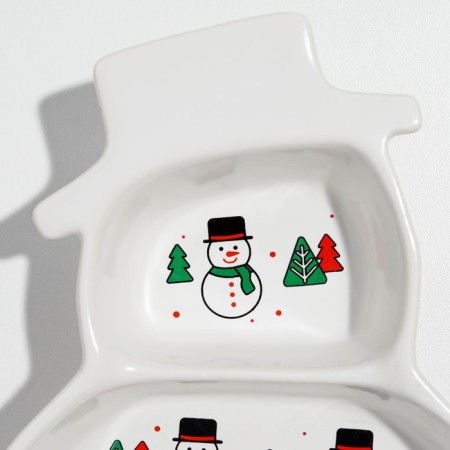 Ceramic “snowmen”, 14 x 20 x 3 cm, white color, white-2