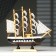 Souvenir Small Small “Three -Mature”, black sides with a white strip, white sails, 20 × 5 × 19 cm