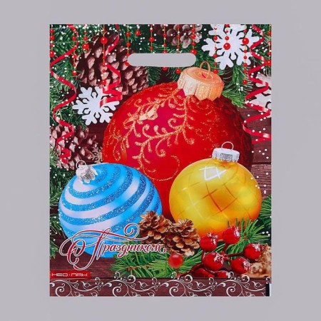 Package "Yellow, Red, Blue", plastic with a cut pen, L 30x40 cm, 60 μm