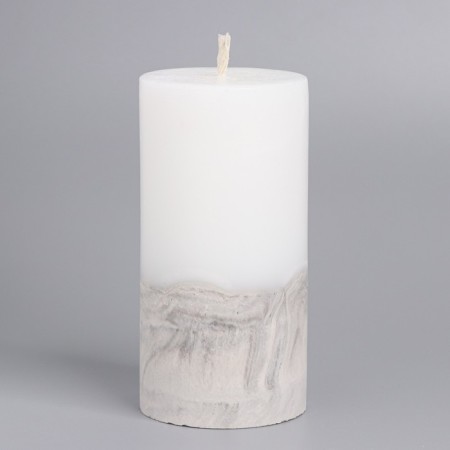 Candle with concrete, 5x10 cm, black and white-1