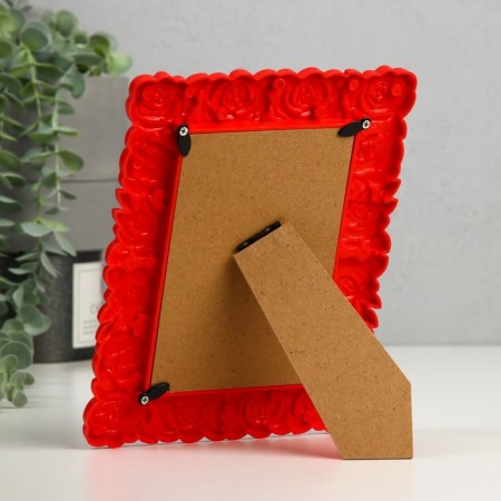 Photo frame plastic 10x15 cm "Push roses" red 16x21 cm-3