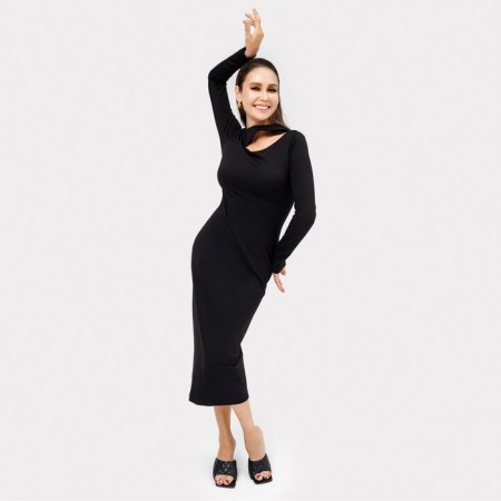 Women's dress, black color, size 44 (s)-1