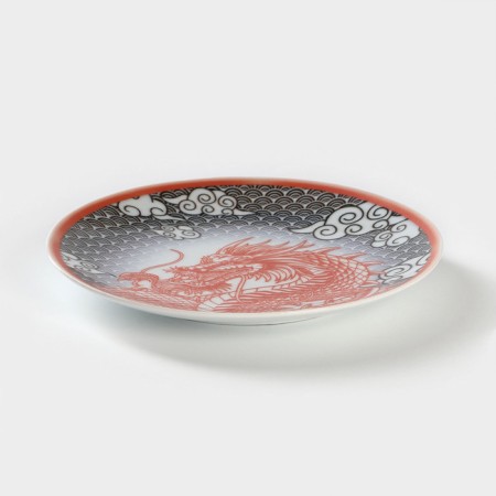 Porcelain plate "Fiery snake", D = 20 cm-1