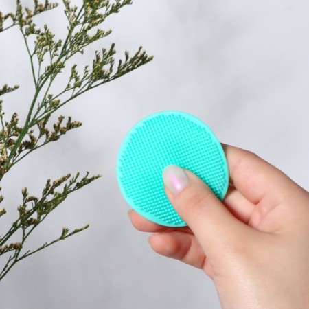 Washing brush "Circle", on suction cup, d = 5.5 cm, turquoise color-1
