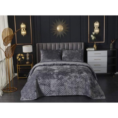A set with a blanket "Fernand", size 240x260 cm, 50x70 cm - 2 pcs, color gray