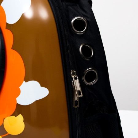 A backpack for carrying animals "Leo", with a viewing window, 32 x 25 x 42 cm, brown-4