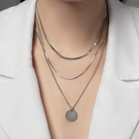 Piece "Chain" classic disk, color silver, 50 cm-2