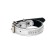 The collar is two-layer leather with rhinestones, width 1.5 cm, Osh 17-27 cm, silver