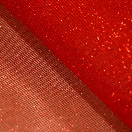 Flower packaging "Cage with glitter" red, 48 cm x 4.5 m-1