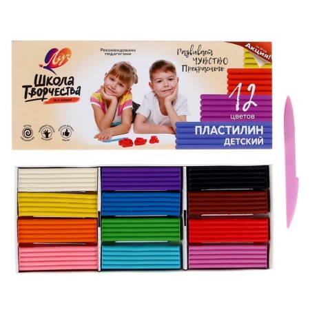 Plasticine 12 colors 240 g "School of Creativity"