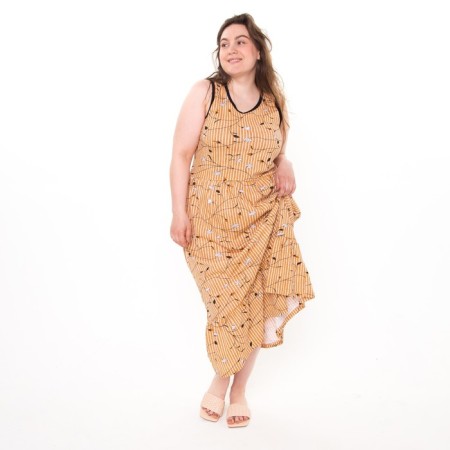 Sarafan female, orange color, size 48-1