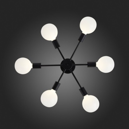 Ceiling EVOLUCE lamp. SL419.402.06. ANO. 6x60 watts, E27, 46x48x23 cm, black color-9