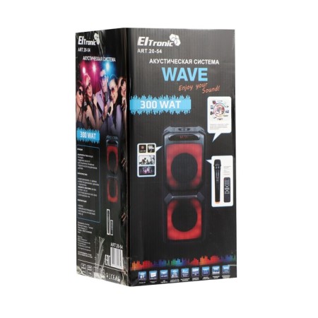 Portable karaoke system Eltronic Wave 300, 80 W, BT, SD, AUX, USB, 2400 mAh, black-9