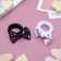Hair gum "Bow" (set 6 pieces) bears, black and white
