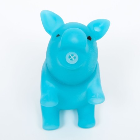Brying toy "Little Pig" for dogs, 9 cm, blue-3
