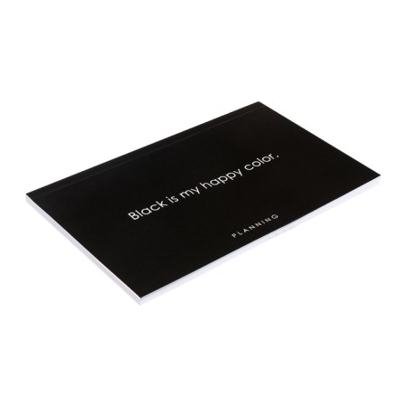 Lowed A6 planing, with opened sheets, 50 sheets, gluing, soft cover, Black Style-1