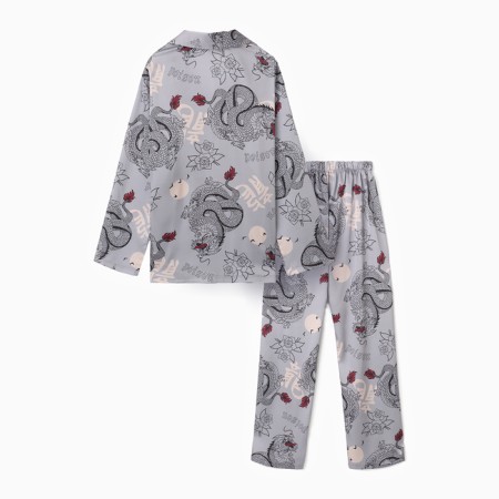 Pajama female (shirt and trousers) KAFTAN "Dragon", size 40-42, gray-11