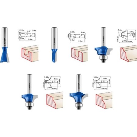 Set of milling bison 28796-H12, profile, on wood, 12 pcs.-3