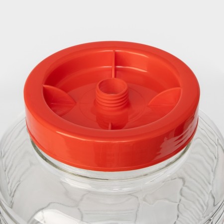 Glass jar with a hole for a water plant, 12 liters-3