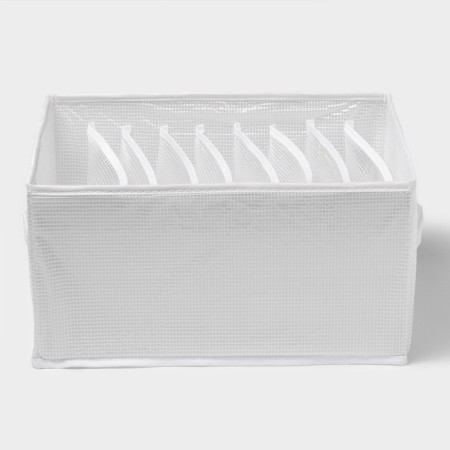 Organizer for storing linen "Arctic", 9 cells, 32 × 25 × 17 cm, white color-1
