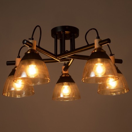 Svetogor chandelier "Evening" 5x60W E27 Black 57x57x28cm-2
