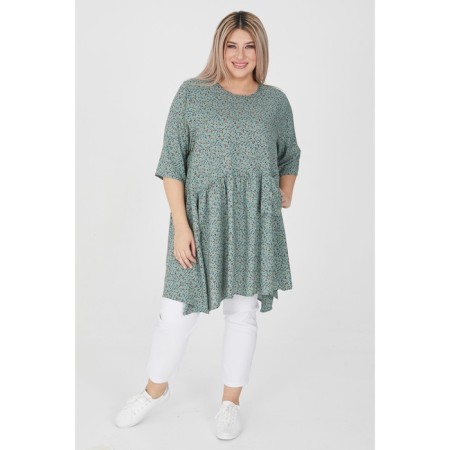 Women's tunic, size 60, green color-2
