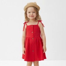 Sundress for girls minku color red, height 140