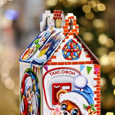 Gift box "Congratulations of Santa Claus", house, 17.6 x 14.3 x 29 cm-4