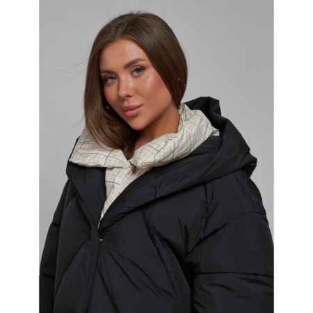 Coat insulated winter female, size 44, black color-16